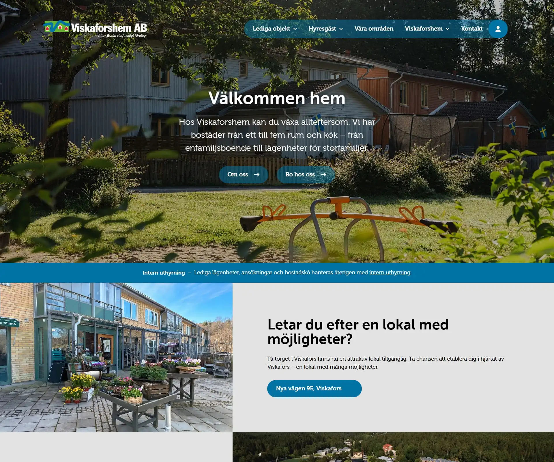 Hemsida för hyresvärd i dator | Viskaforshem | Webbyrå i Borås