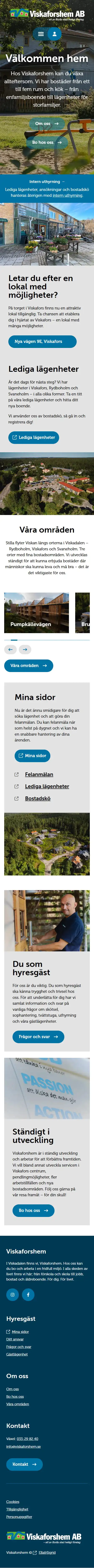 Hemsida i telefon | Viskaforshem | Webbyrå i Borås